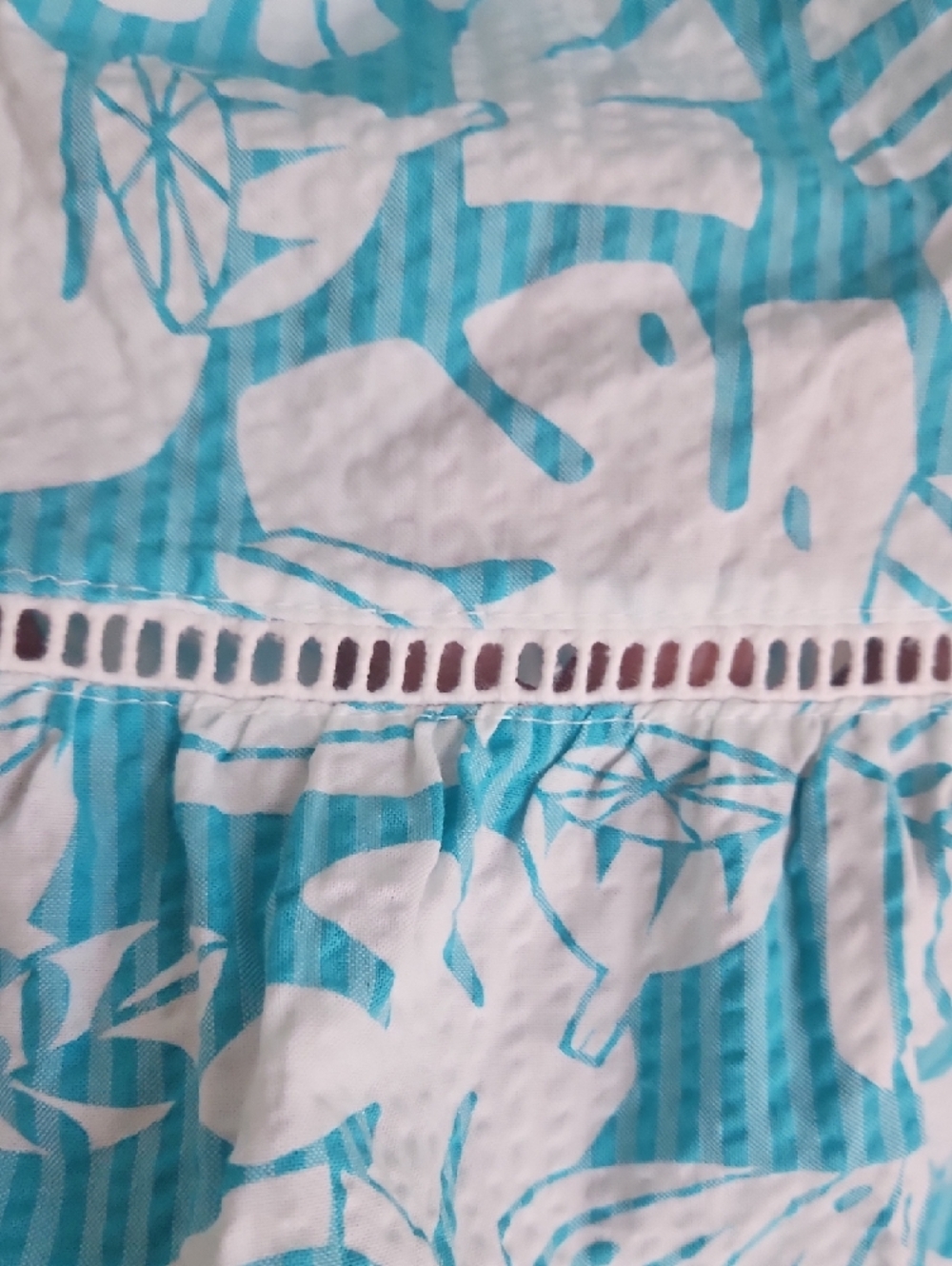 Cat & Jack Aqua Tropical Leaf Sundress - Picture 7 of 7